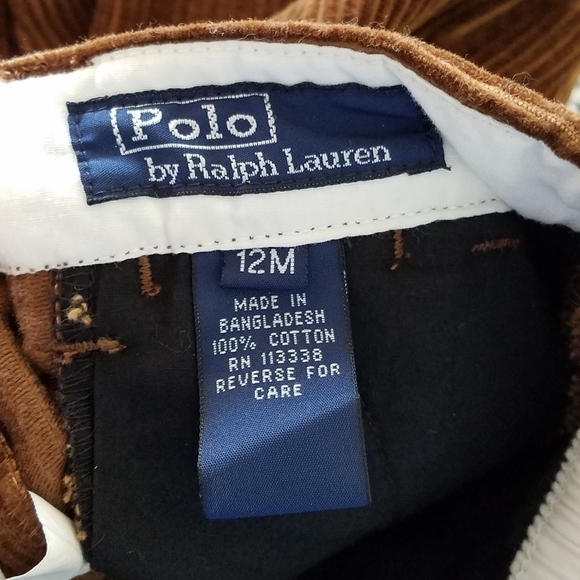 Polo Ralph Lined Corduroy Brown Pants 12m - Picture 4 of 4